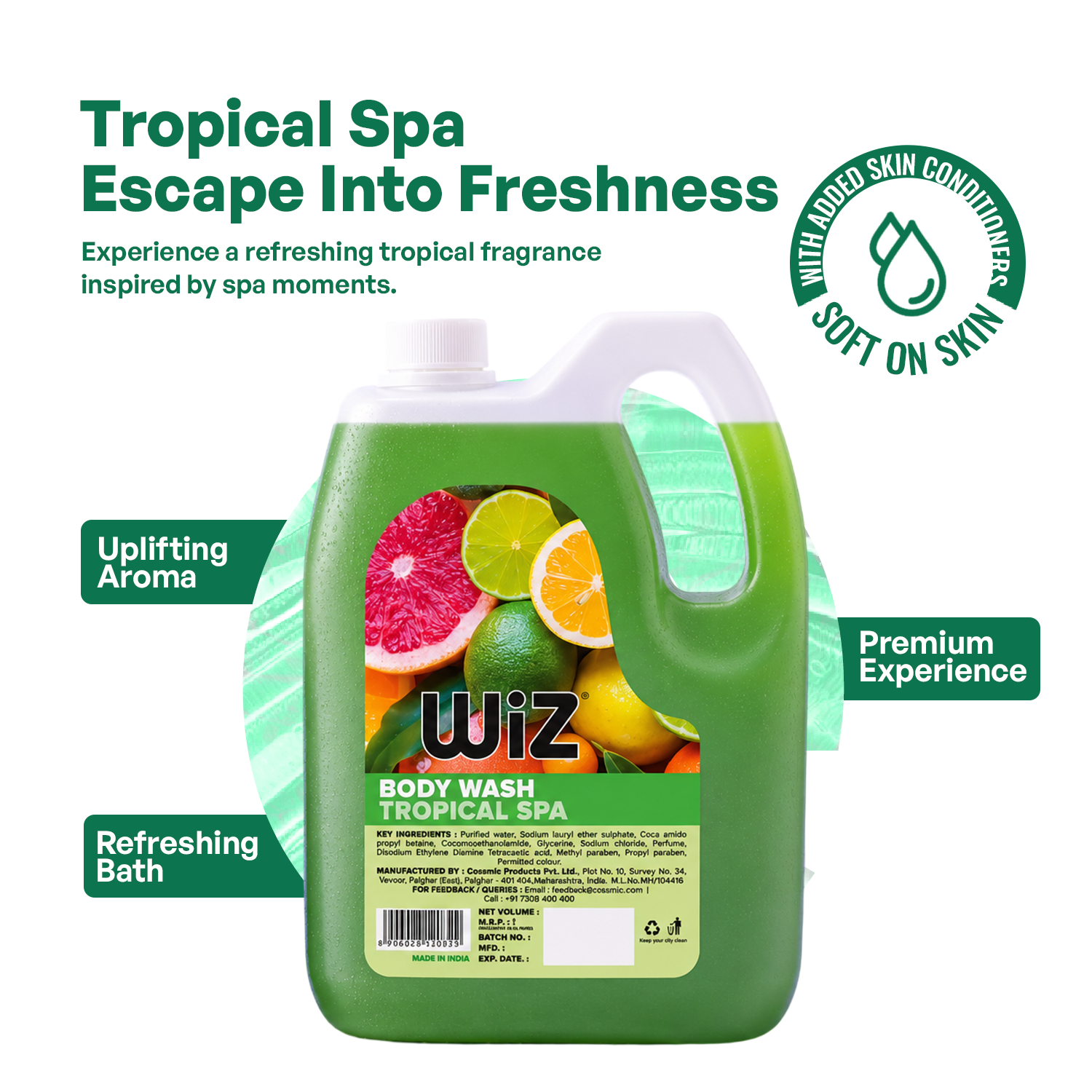 Body Wash Tropical Spa - 5L Refill Can