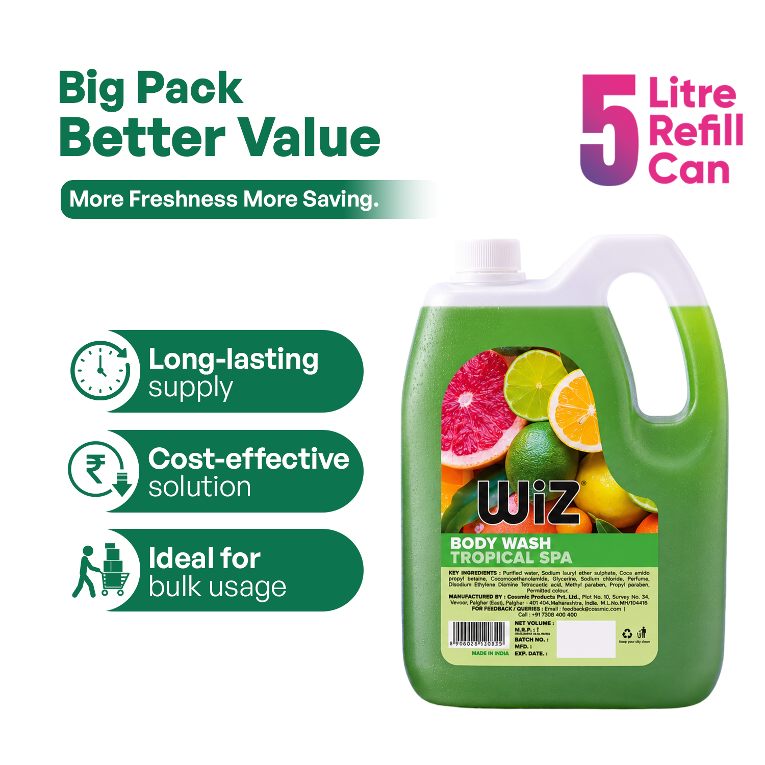 Body Wash Tropical Spa - 5L Refill Can