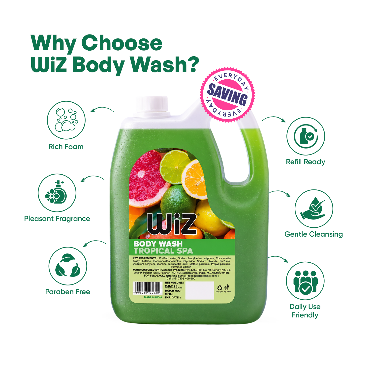 Body Wash Tropical Spa - 5L Refill Can