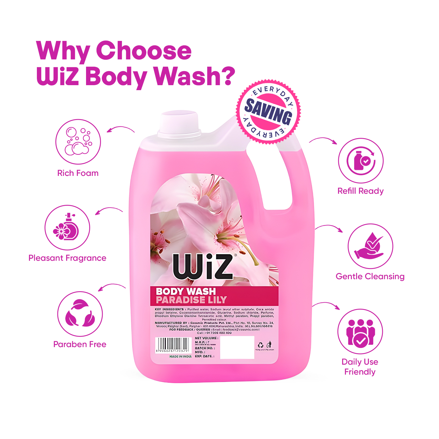 Body Wash Paradise Lily - 5L Refill Can