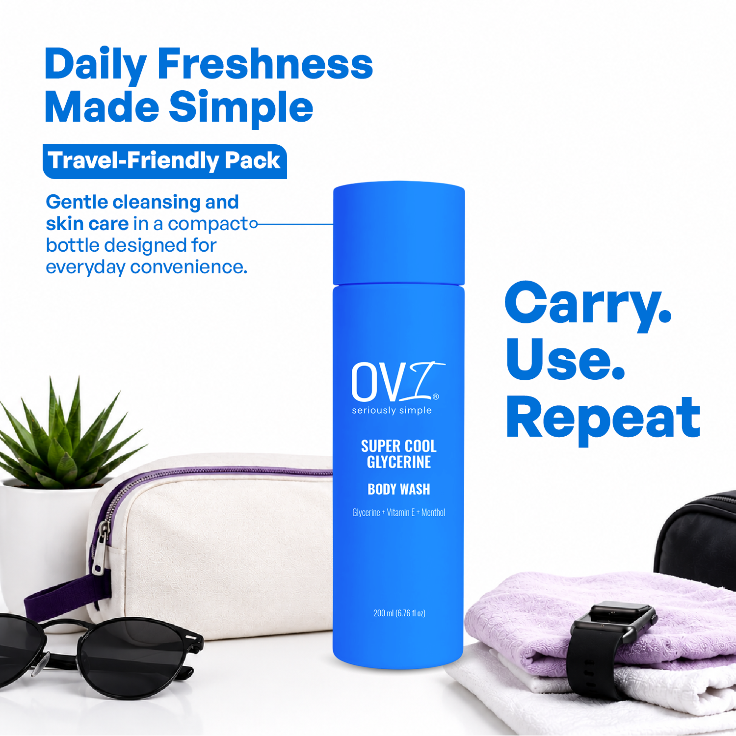 Super Cool Glycerine Body Wash 200 ml| Glycerine, Vitamin E & Menthol | Deep Hydration & Cooling Freshness