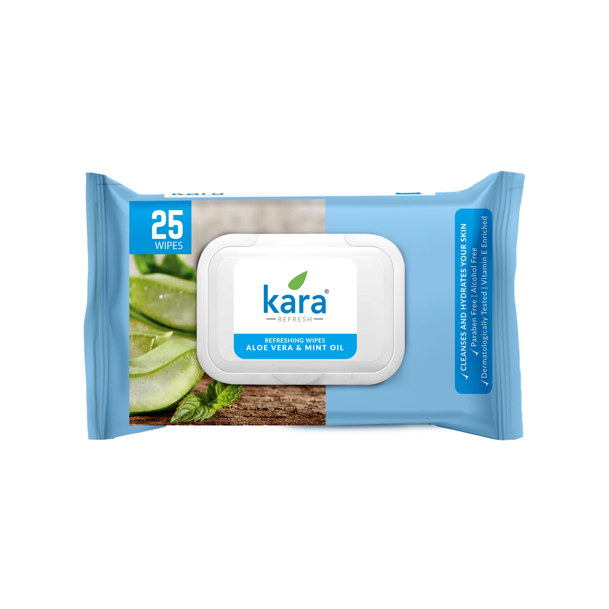 Aloe Vera & Mint Oil Facial Wet Wipes 25 Pulls (Pack of 6)