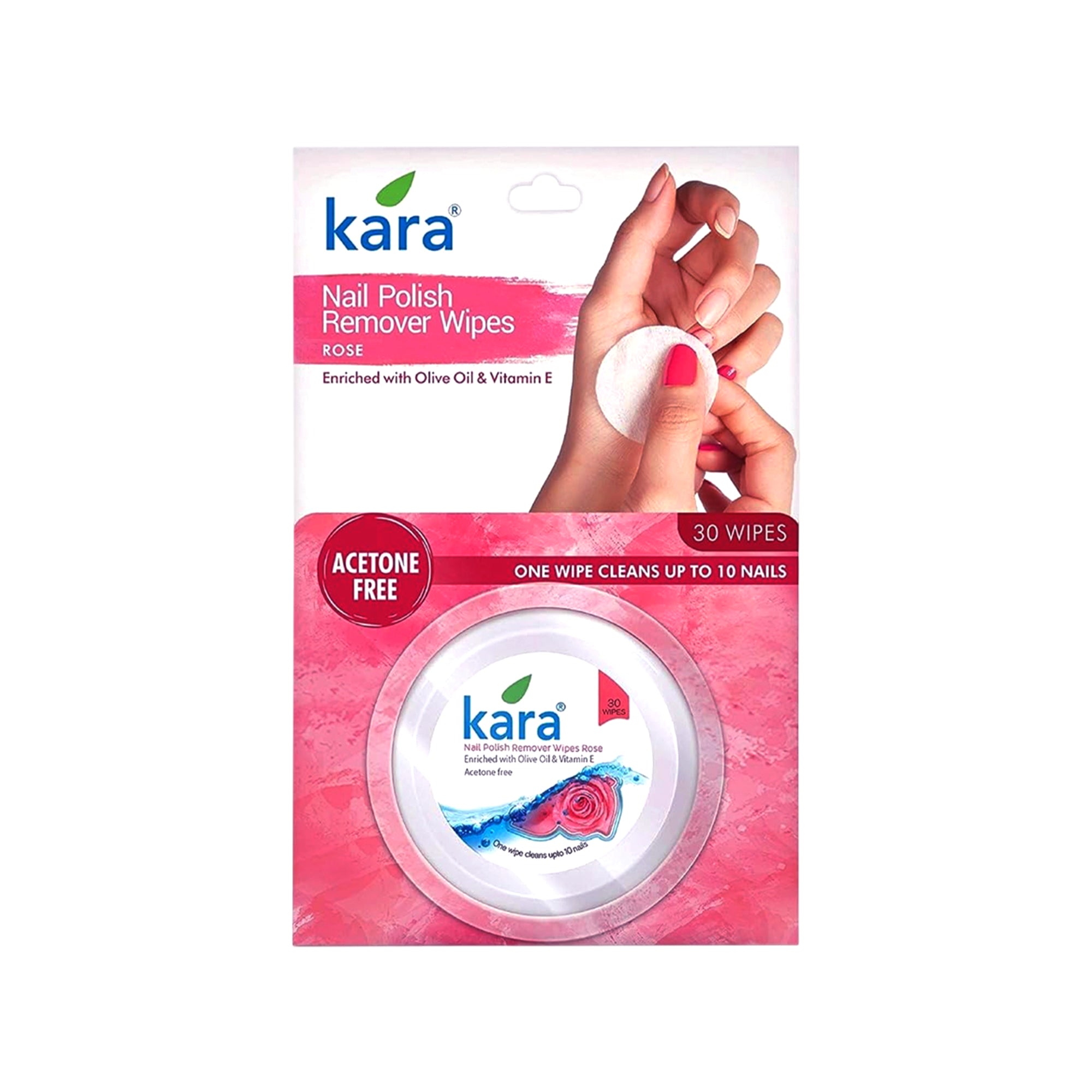 Nail Polish Remover Rose Acetone Free Wipes 30 Pulls