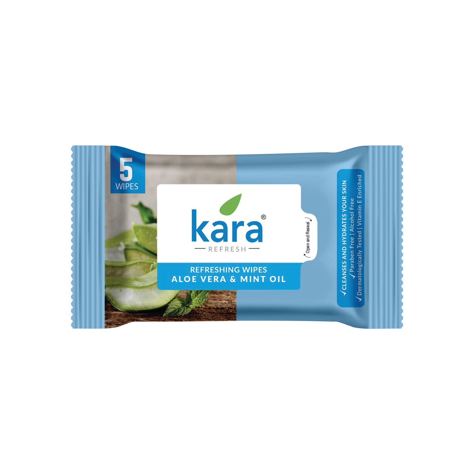 Aloe Vera & Mint Oil Facial Wet Wipes 5 Pulls (Pack of 20)