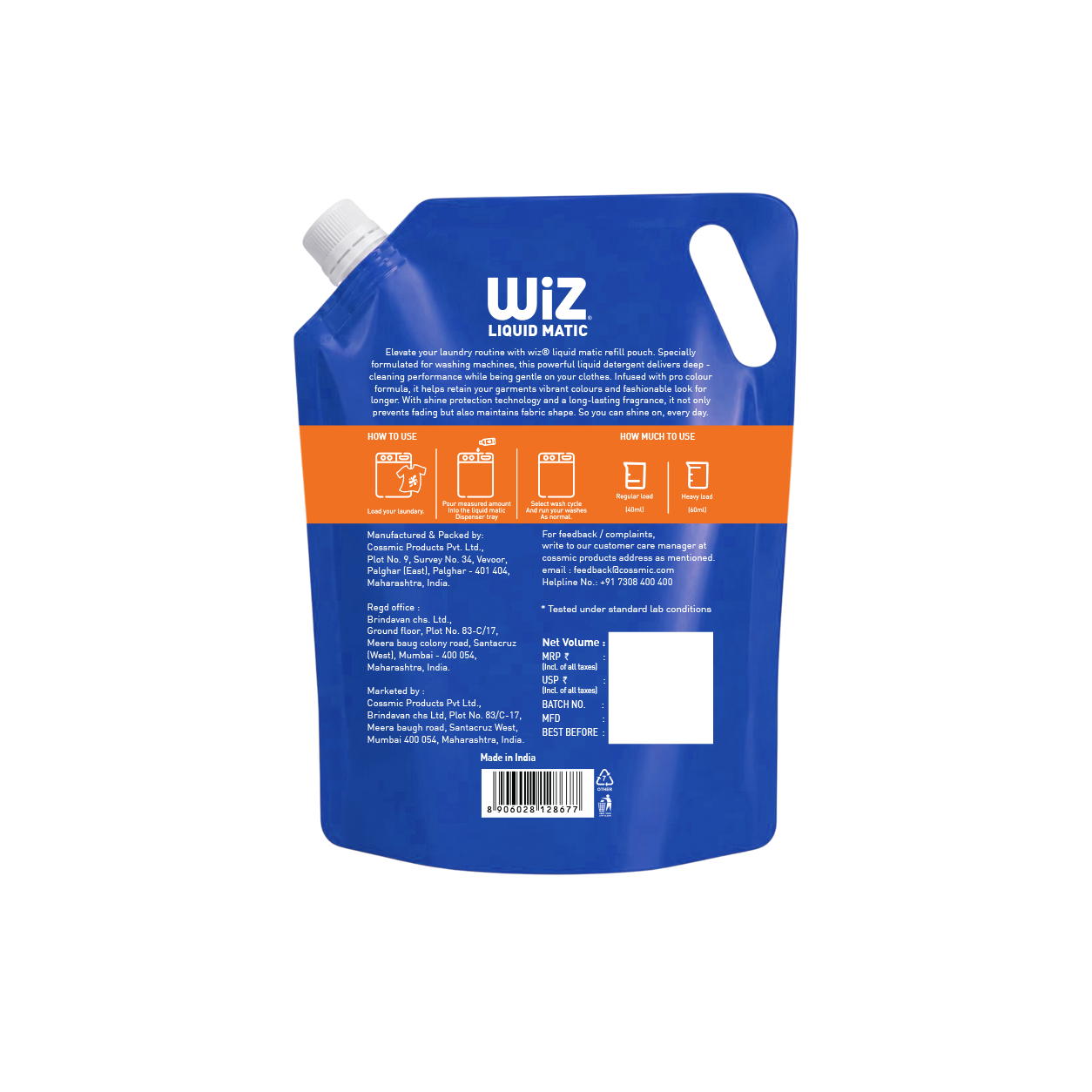 Laundry Detergent Top Load 2L Refill Pouch