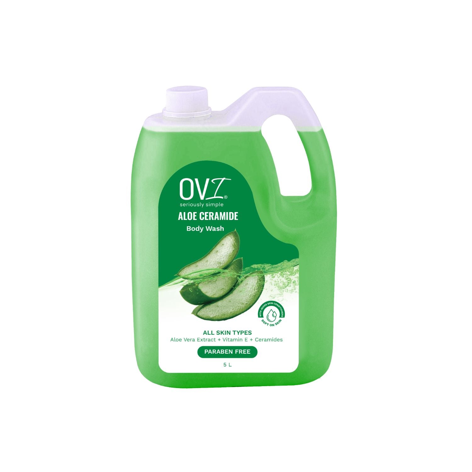 Aloe Vera Ceramide Body Wash with Vitamin E - 5L Refill Can