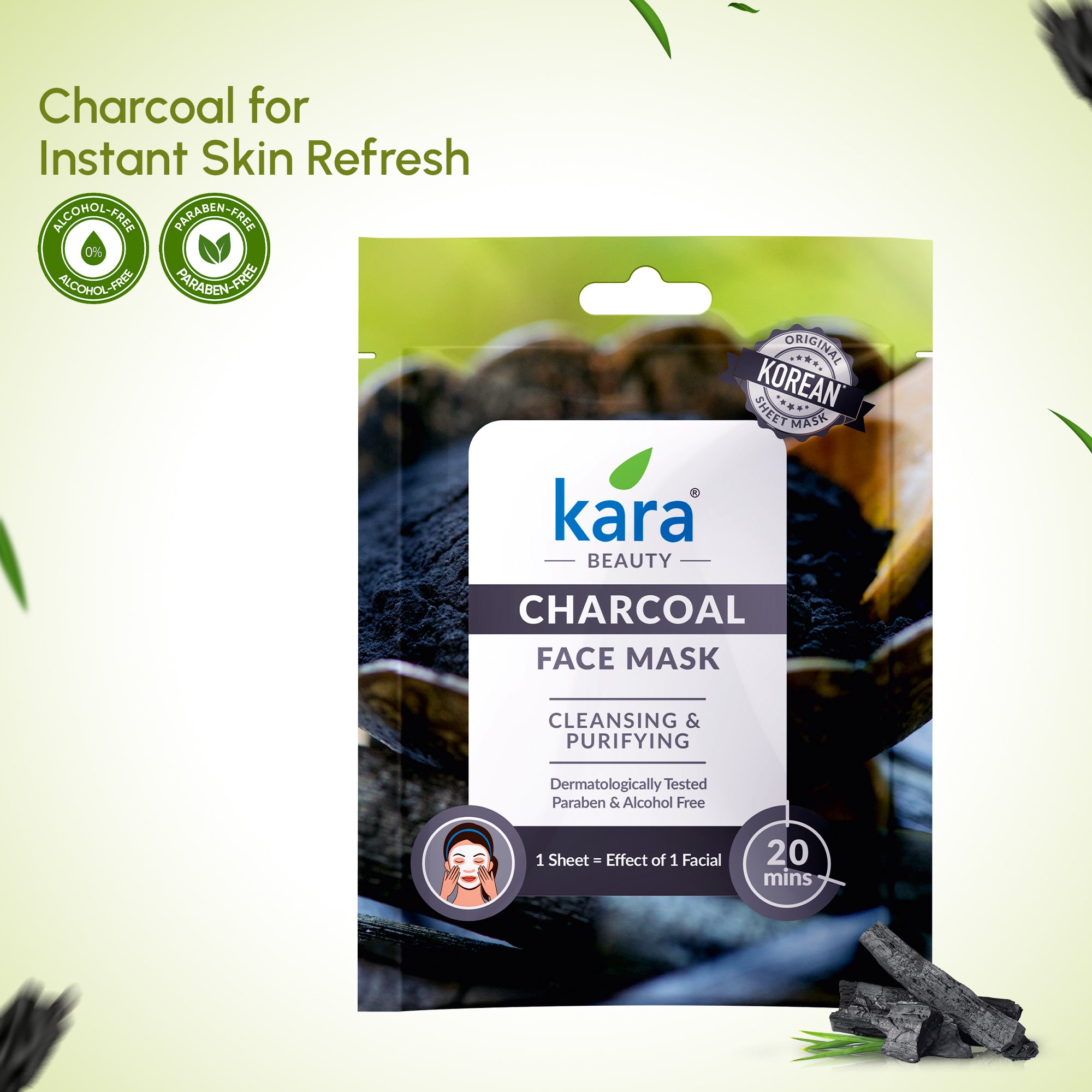 Face Mask Sheet Charcoal Cleansing & Purifying 1 N