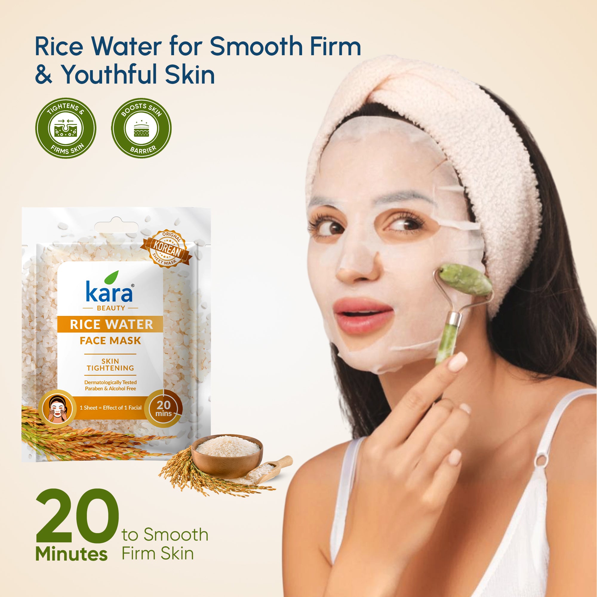 Face Mask Sheet Rice Water Skin Tightening (Pack of 6)