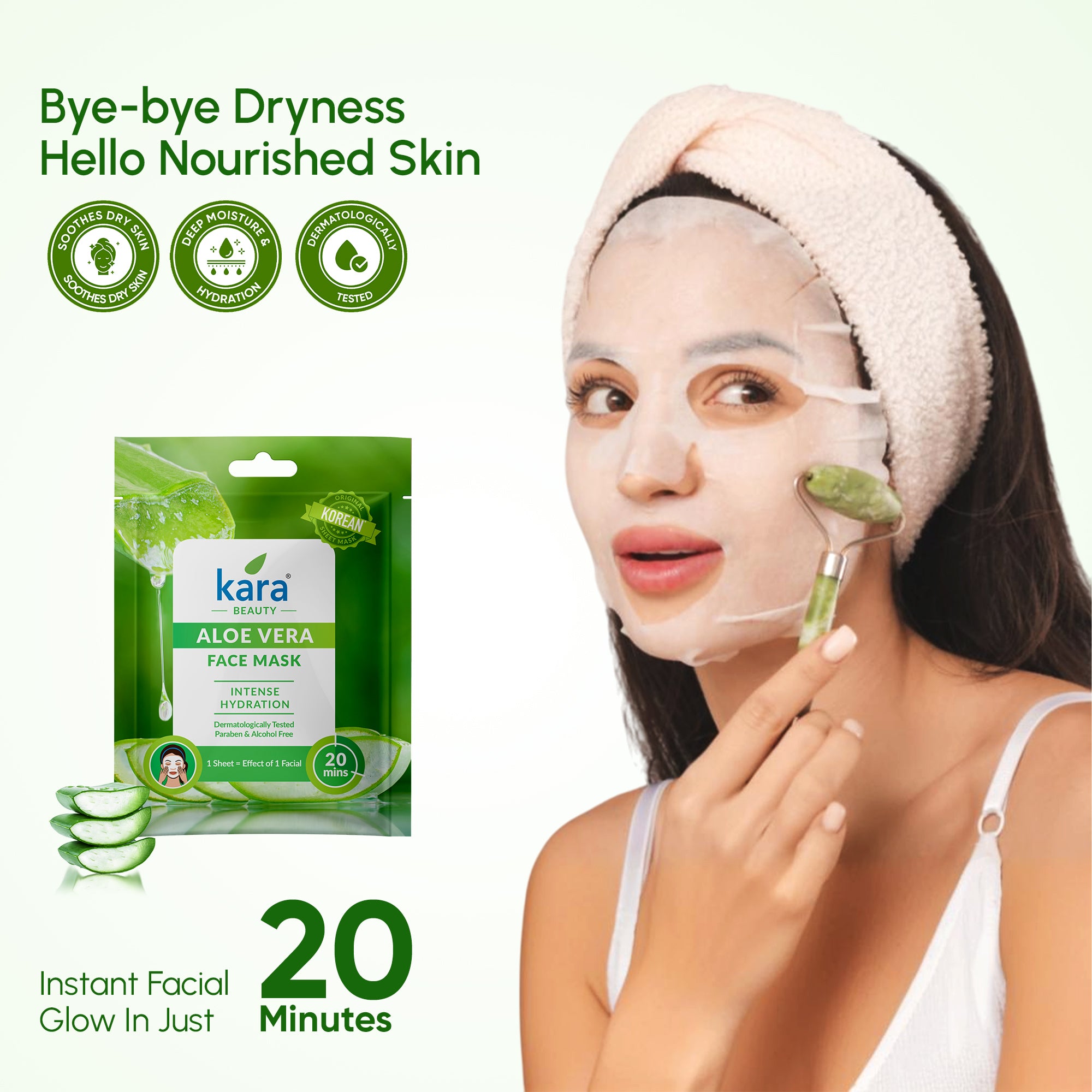 Face Mask Sheet Aloe Vera Intense Hydration (Pack of 6)