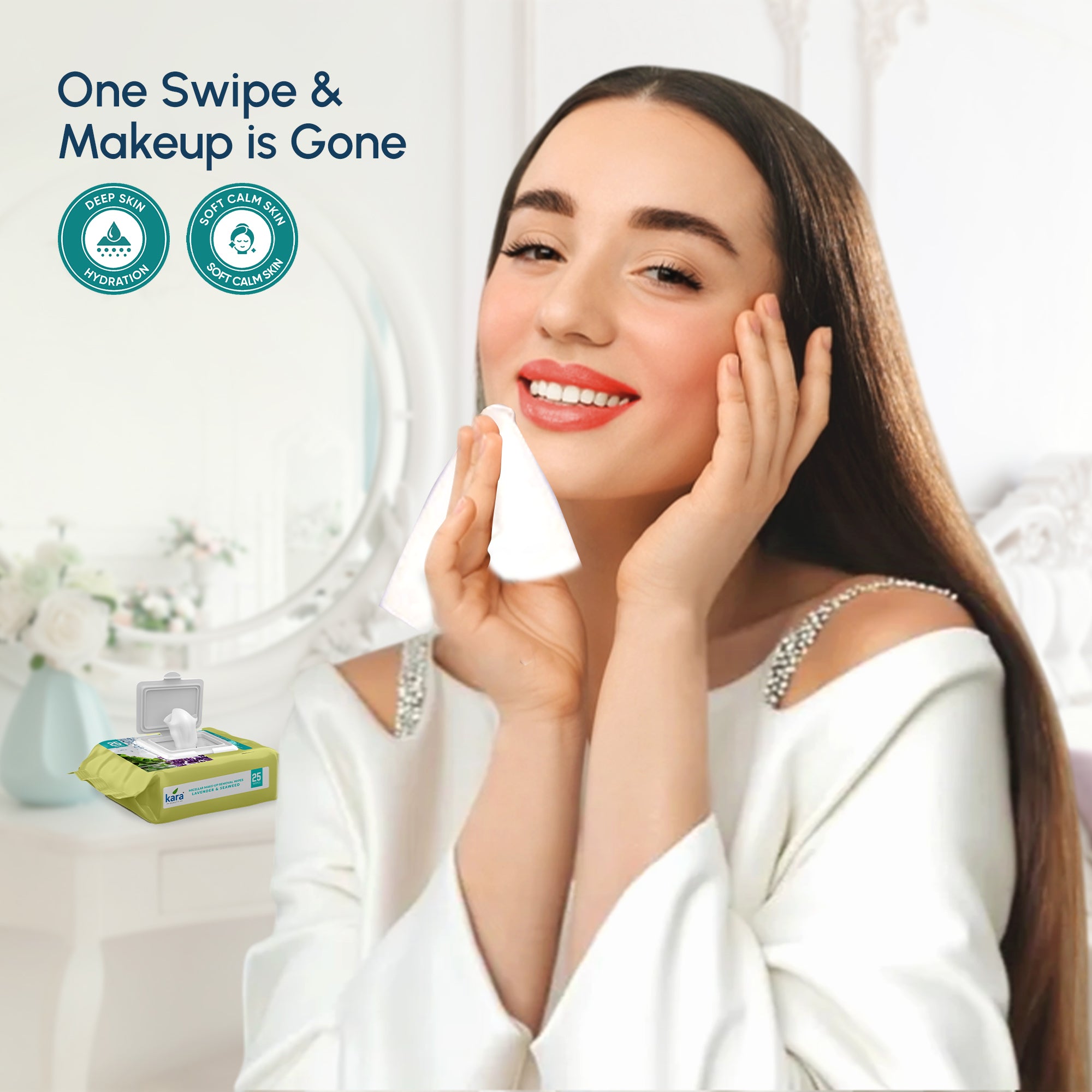 Lavender & Seaweed Makeup Removal Wipes 25 Pulls (Pack of 6)