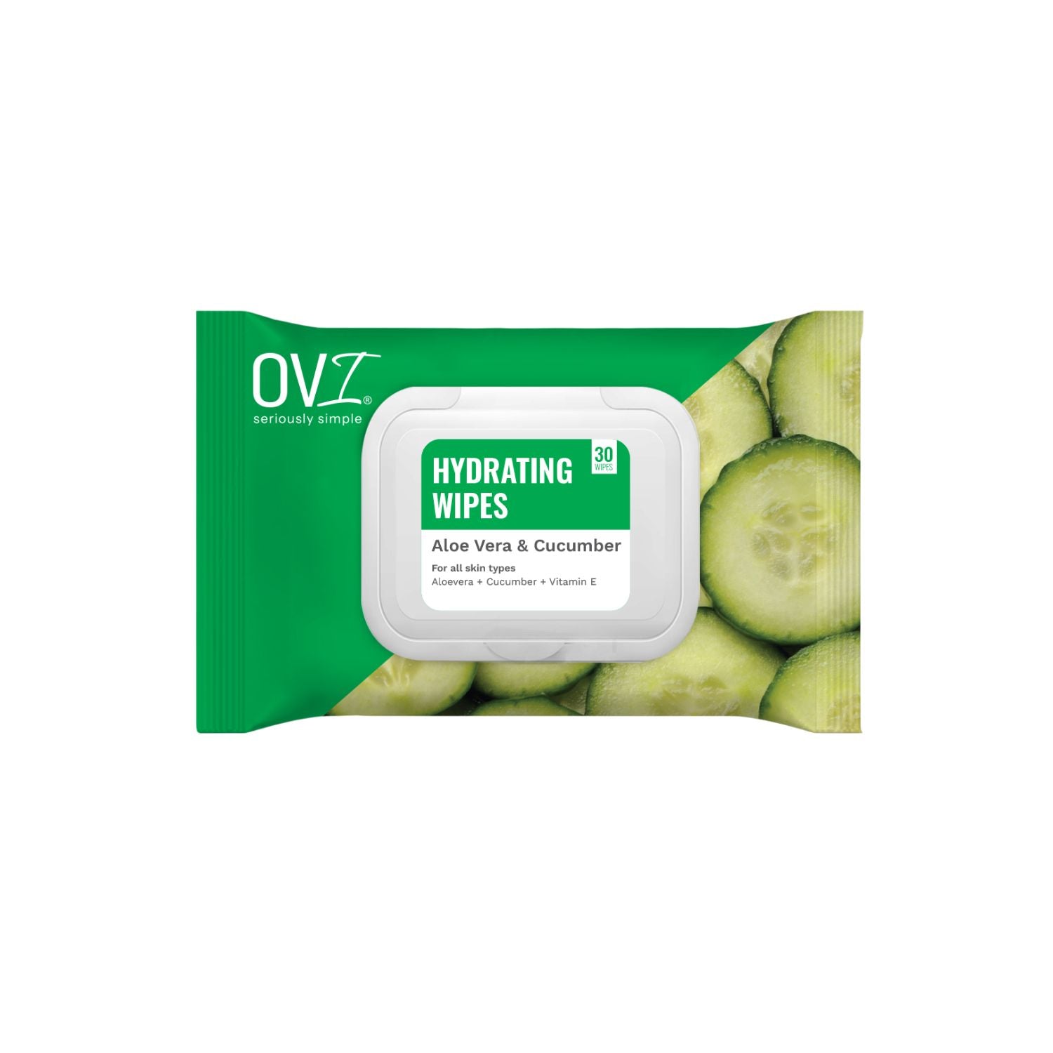 Hydrating Wet Wipes with Aloe Vera & Cucumber - 30 Pulls