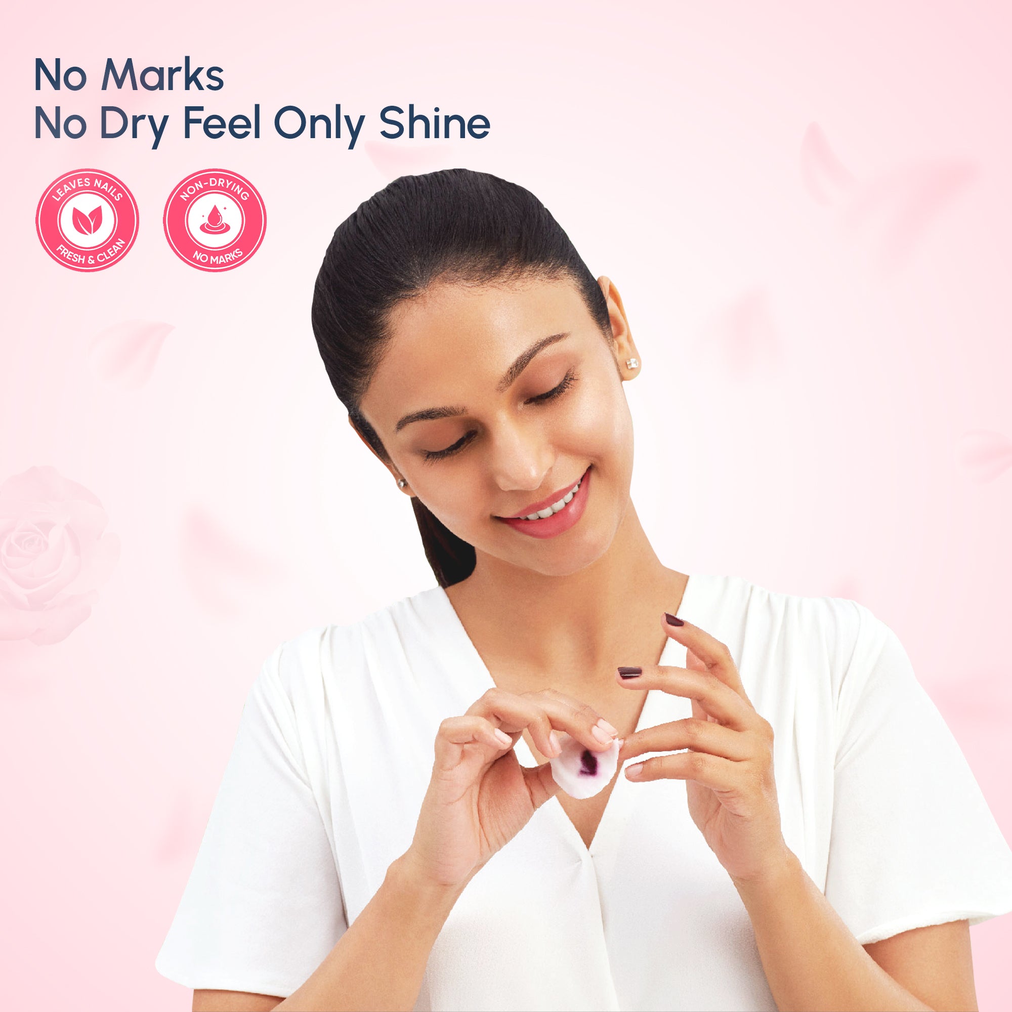 Nail Polish Remover Rose Acetone Free Wipes 30 Pulls