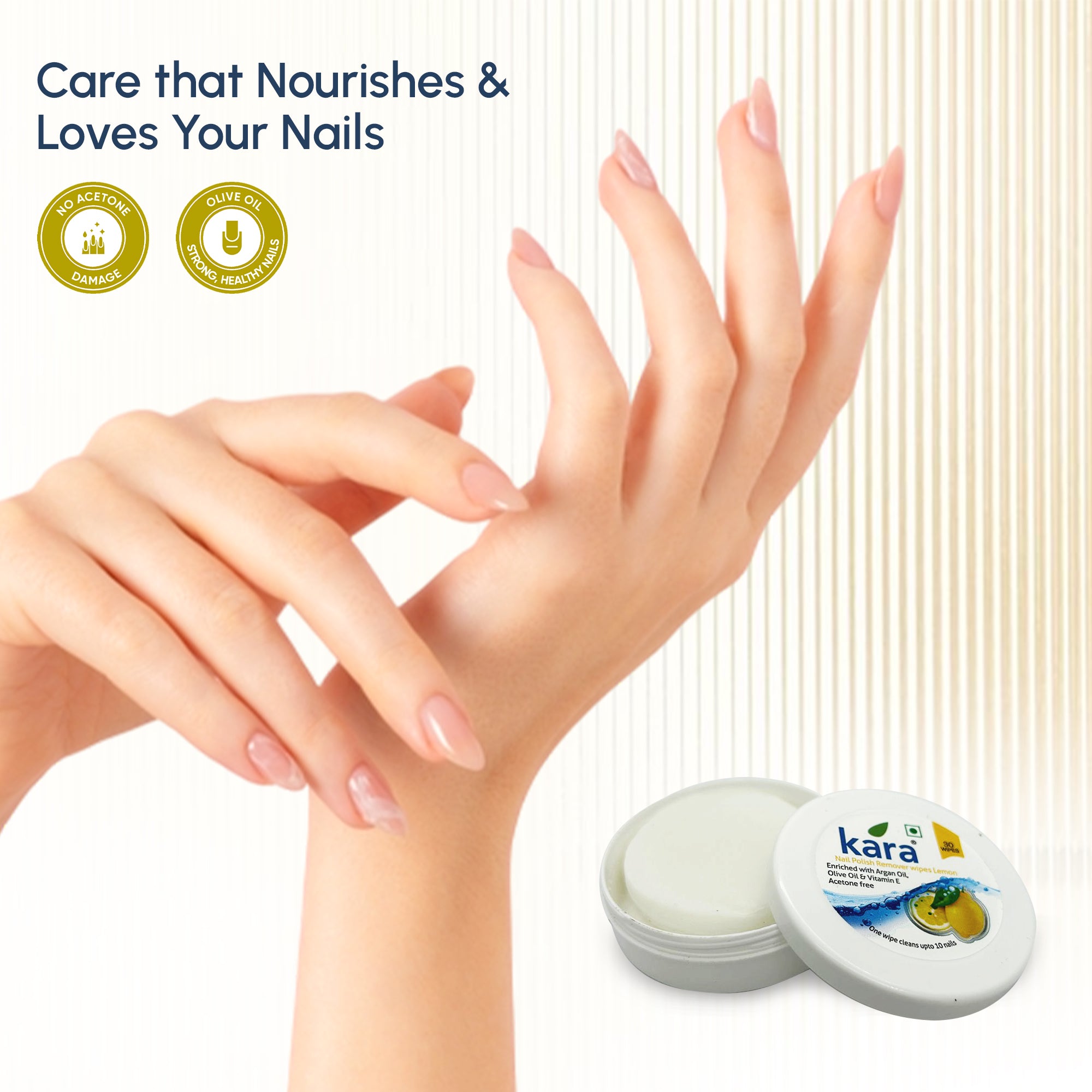 Nail Polish Remover Lemon Acetone Free Wipes 30 Pulls