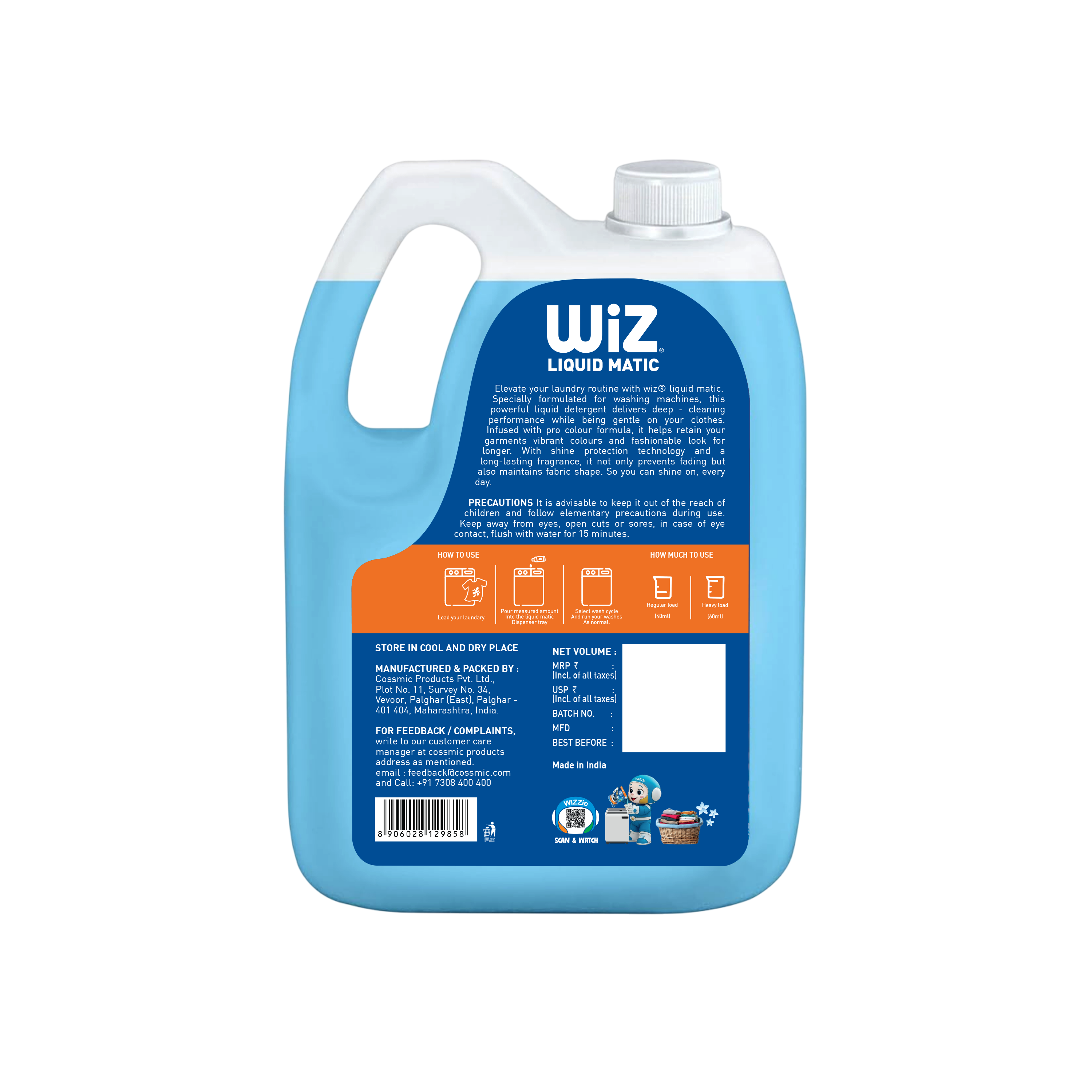 Liquid Matic Top Load Liquid Detergent | 5L | 2X Powerful Stain Fighters | Colour Protect Formula | Long-Lasting Fragrance