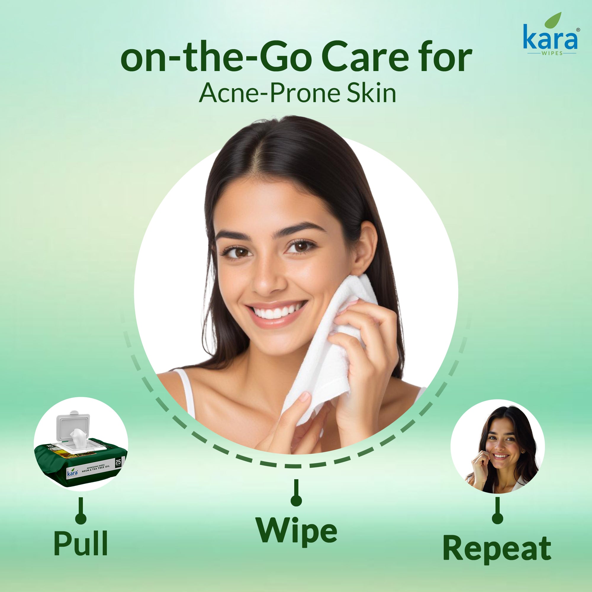 Neem & Tea Tree Oil Facial Wet Wipes 25 Pulls (Pack of 6)