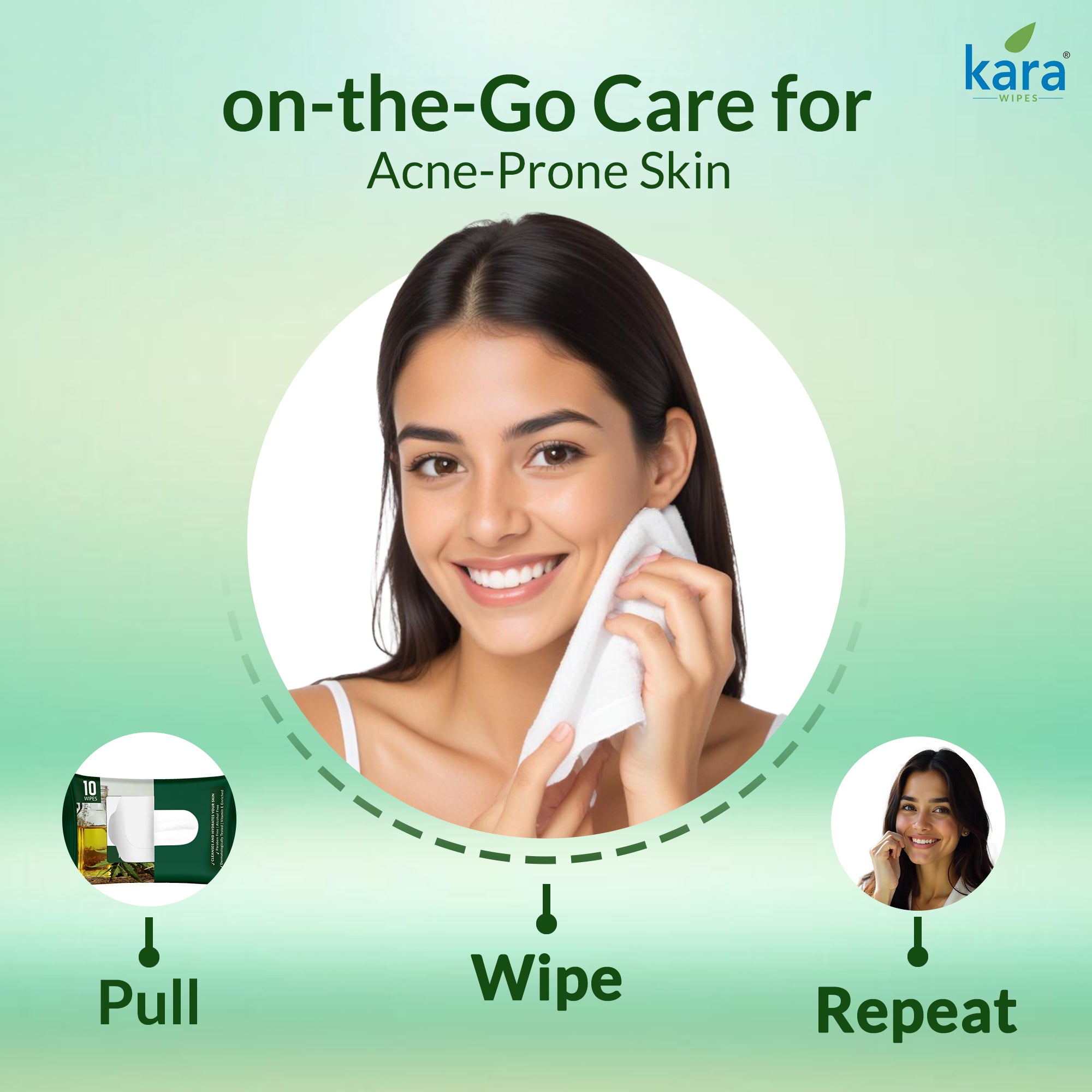 Neem & Tea Tree Oil Facial Wet Wipes 10 Pulls (Pack of 12)