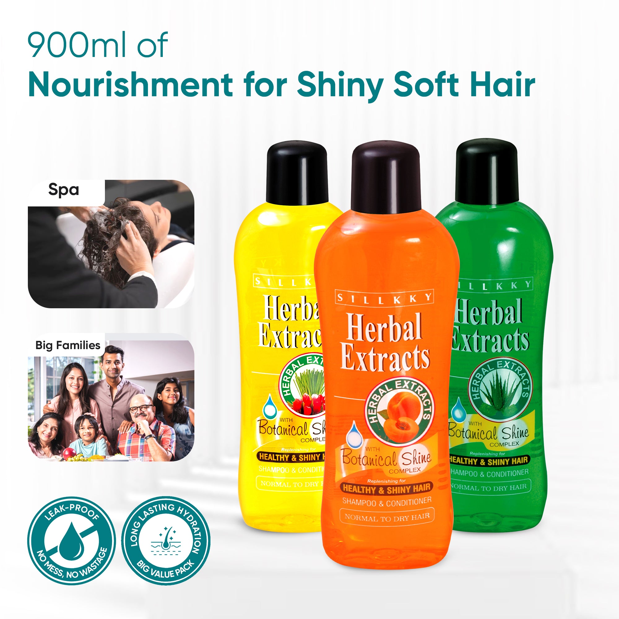 Herbal Extracts Shikakai & Apricot Shampoo 900ml