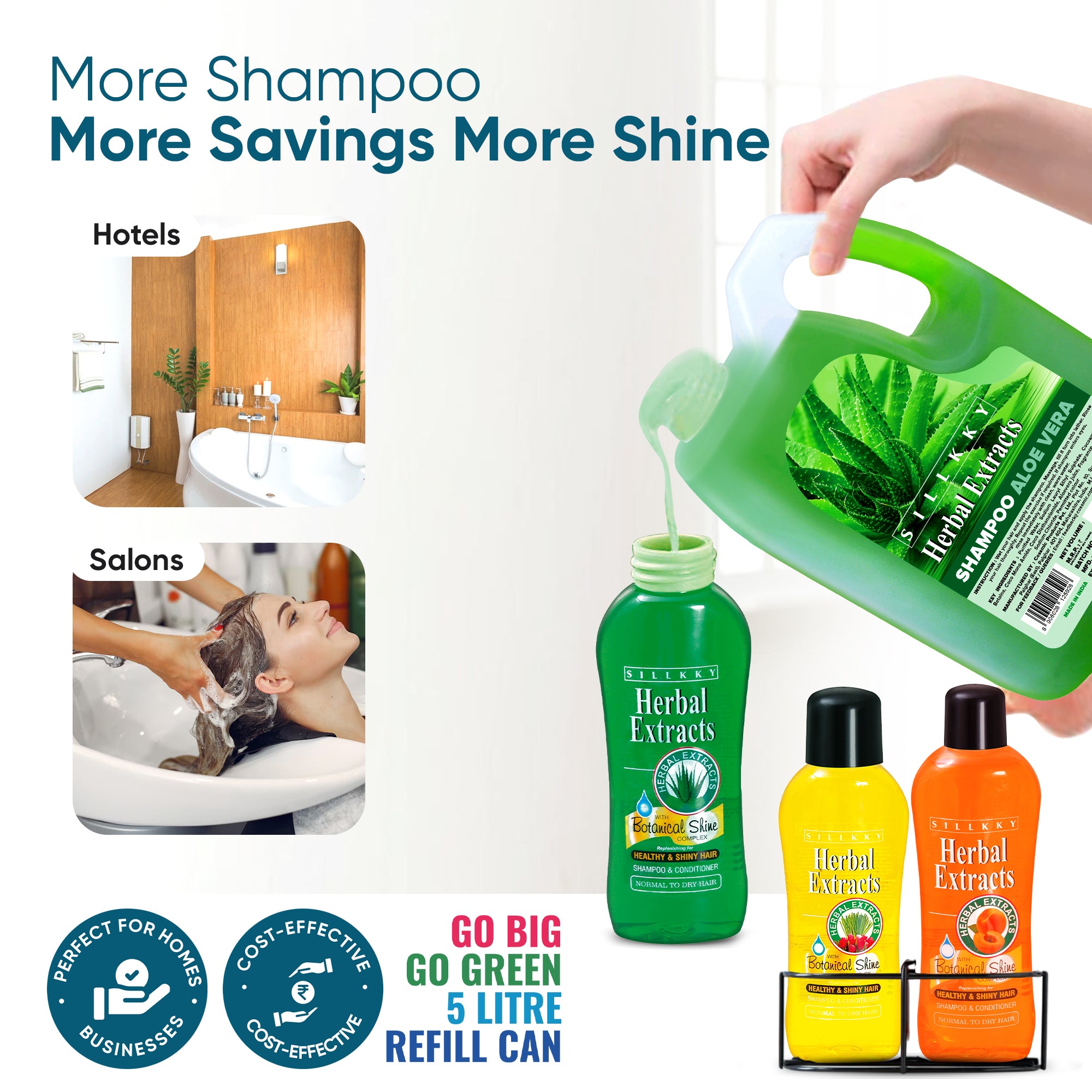 Herbal Extracts Shikakai & Apricot Shampoo 5 Litre Refill Can