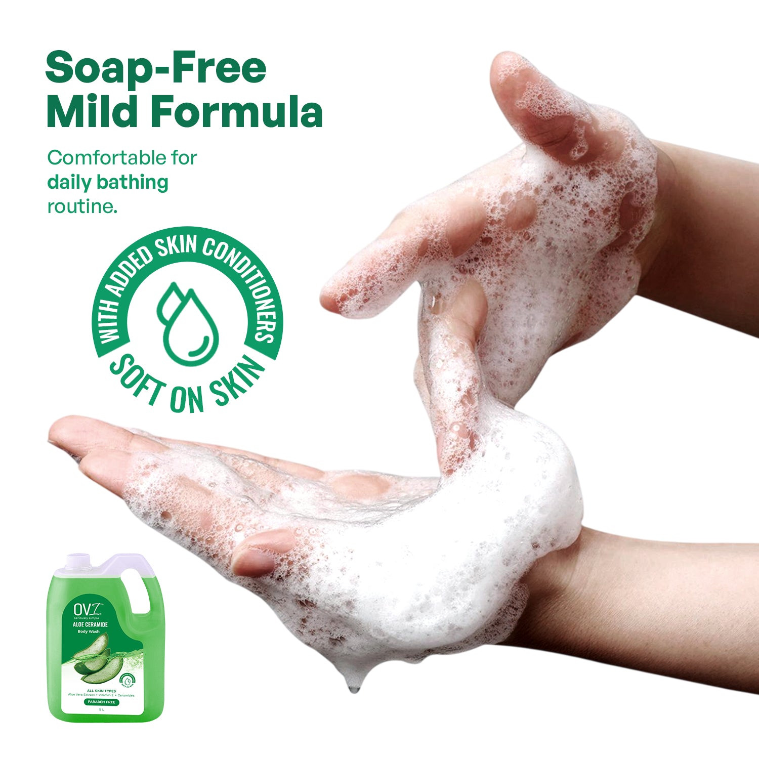 Aloe Vera Ceramide Body Wash with Vitamin E - 5L Refill Can