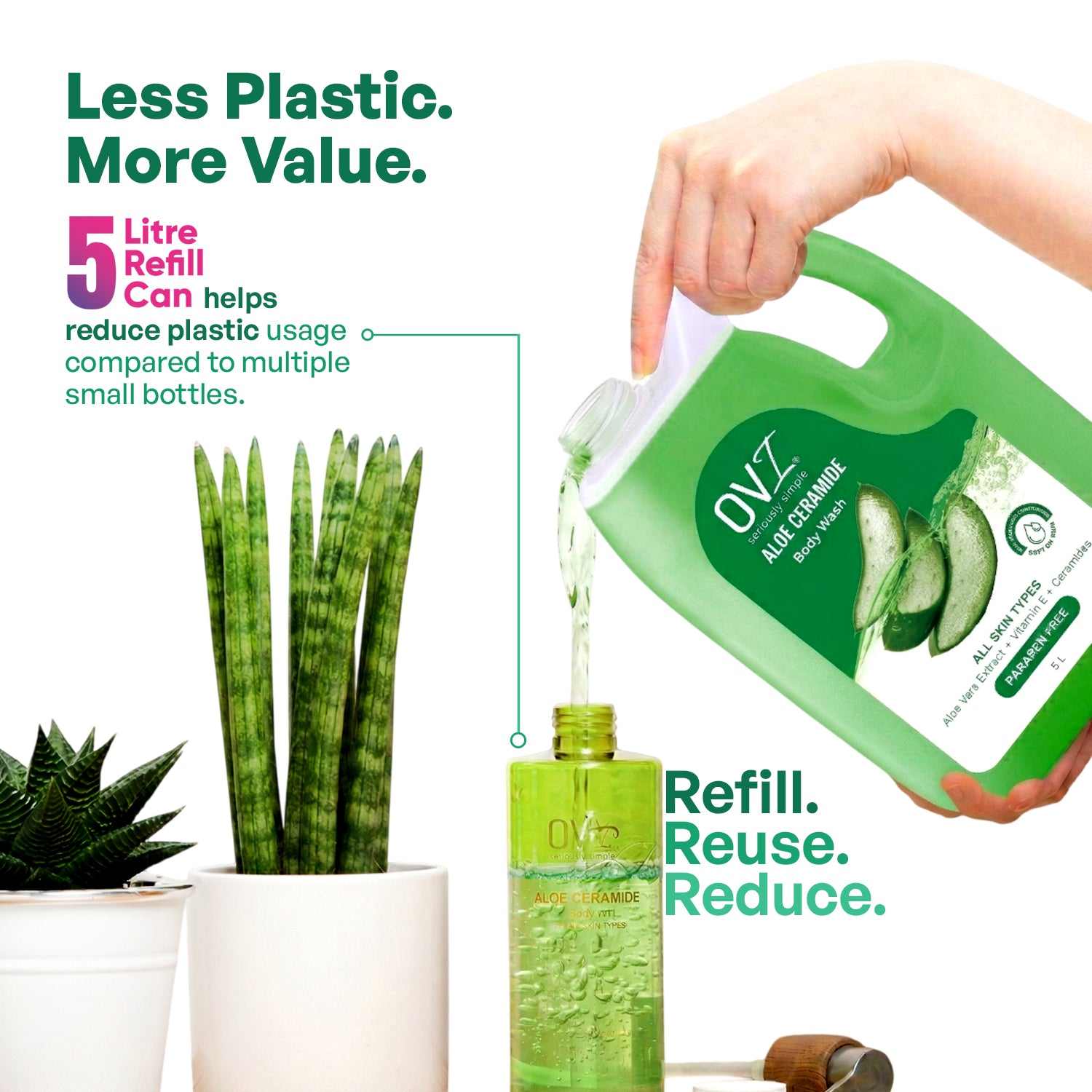 Aloe Vera Ceramide Body Wash with Vitamin E - 5L Refill Can