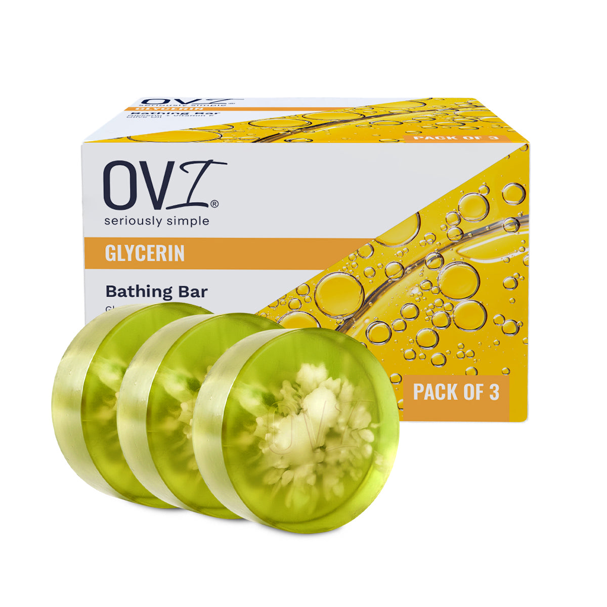 OVI Glycerin Bathing Bar Soap - 100g (Pack of 3)