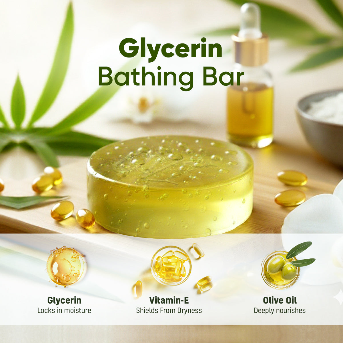 OVI Glycerin Bathing Bar Soap - 100g (Pack of 3)
