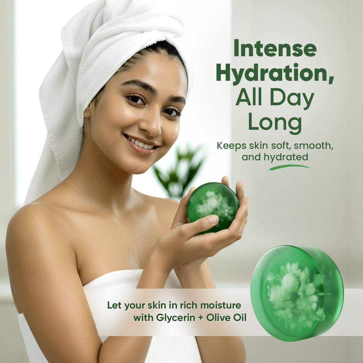 OVI Aloe Ceramide Glycerin Bathing Bar Soap - 100g (Pack of 3)