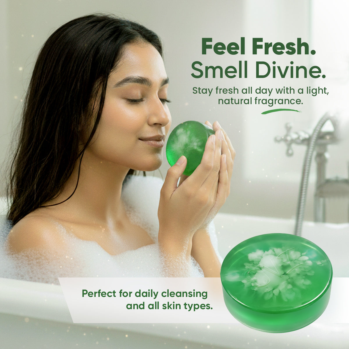 OVI Aloe Ceramide Glycerin Bathing Bar Soap - 100g (Pack of 3)