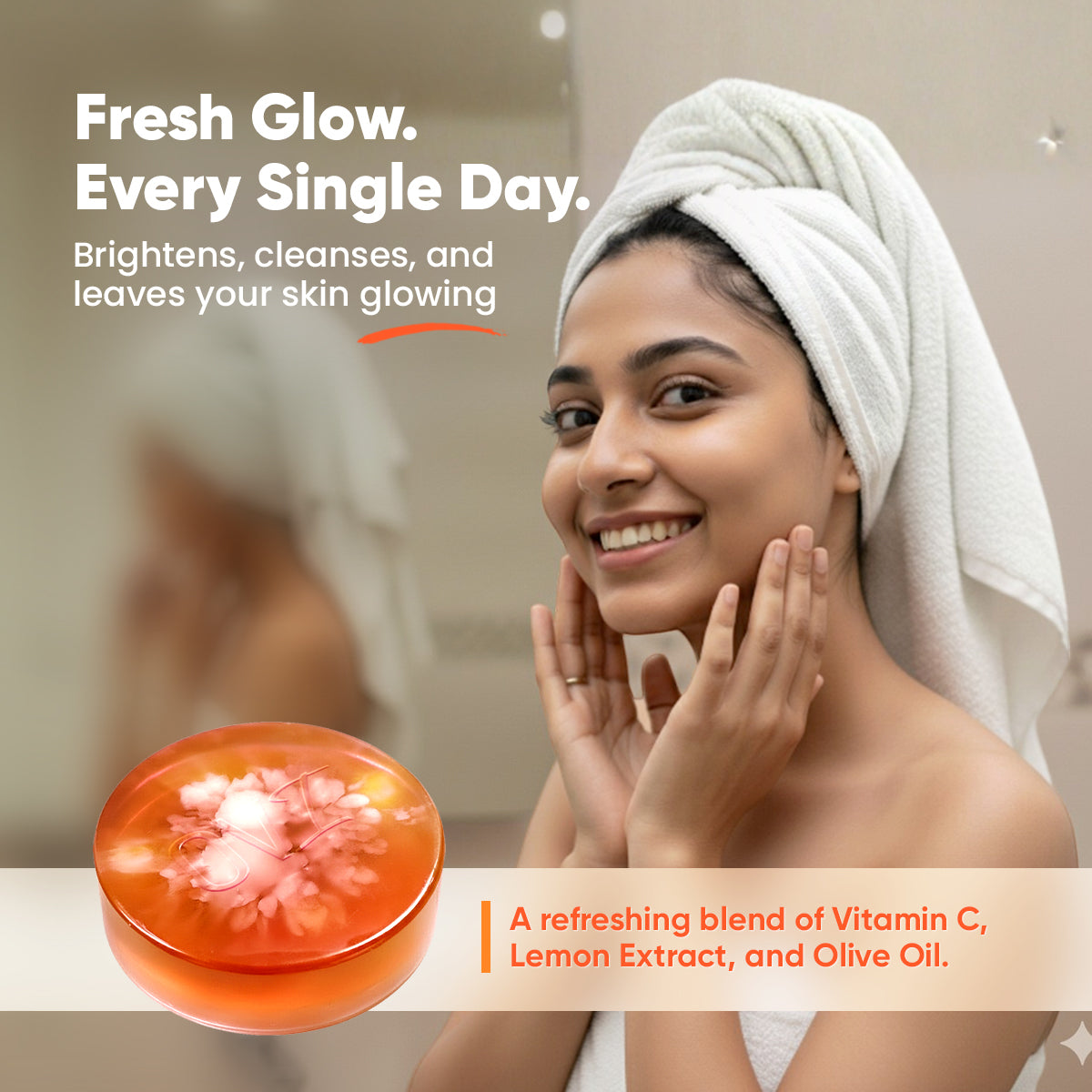 OVI Vitamin C Glycerin Bathing Bar Soap - 100g (Pack of 3)