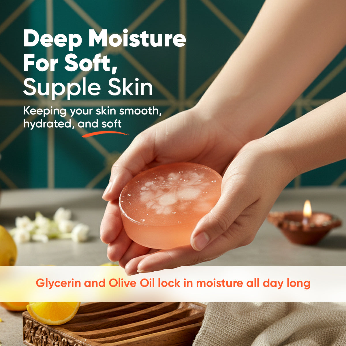 OVI Vitamin C Glycerin Bathing Bar Soap - 100g (Pack of 3)