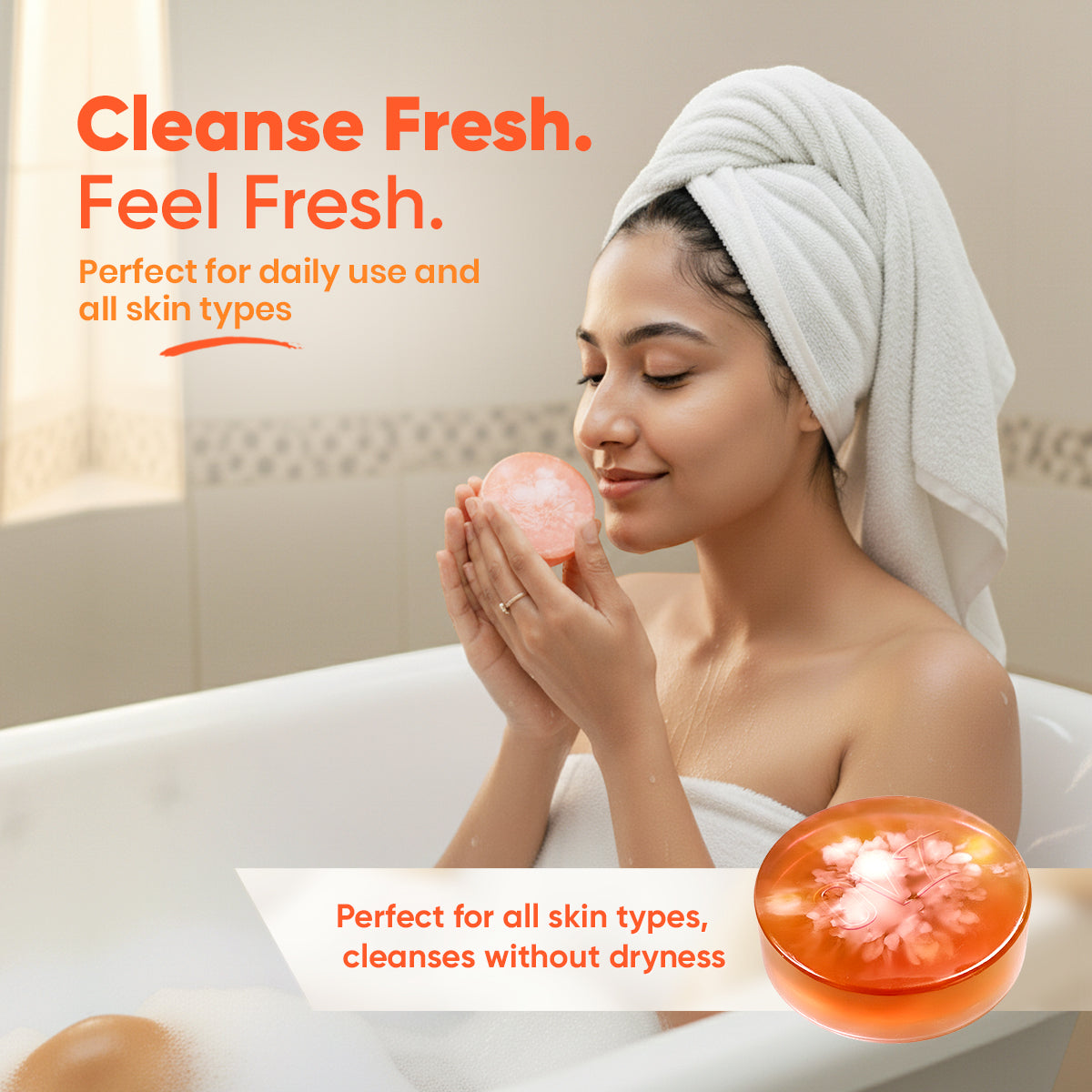 OVI Vitamin C Glycerin Bathing Bar Soap - 100g (Pack of 3)