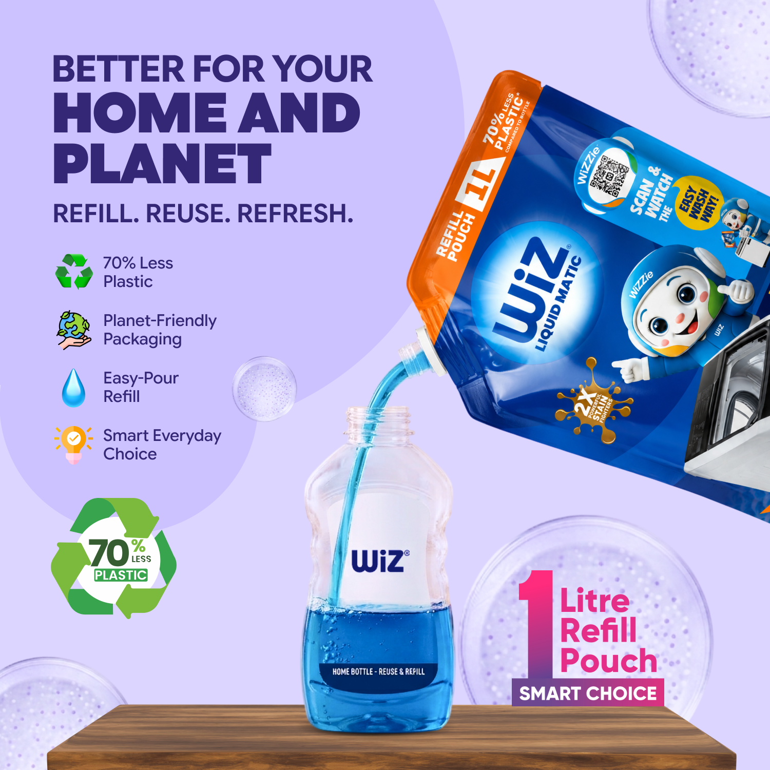 Laundry Detergent Top Load 1L Refill Pouch