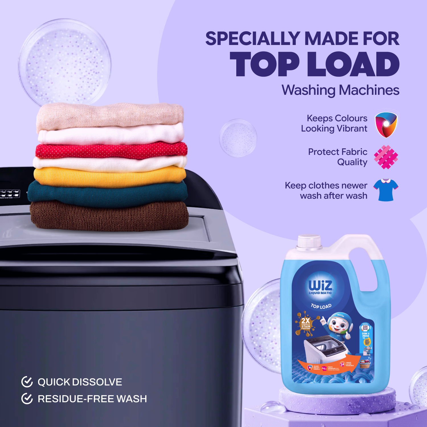 Liquid Matic Top Load Liquid Detergent | 5L | 2X Powerful Stain Fighters | Colour Protect Formula | Long-Lasting Fragrance