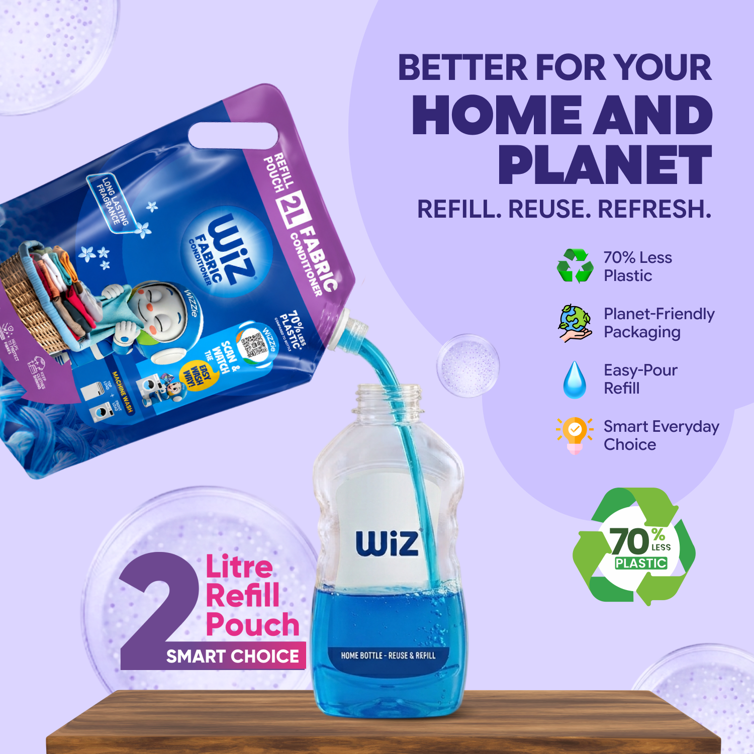 Laundry Detergent Top Load 2L Refill Pouch