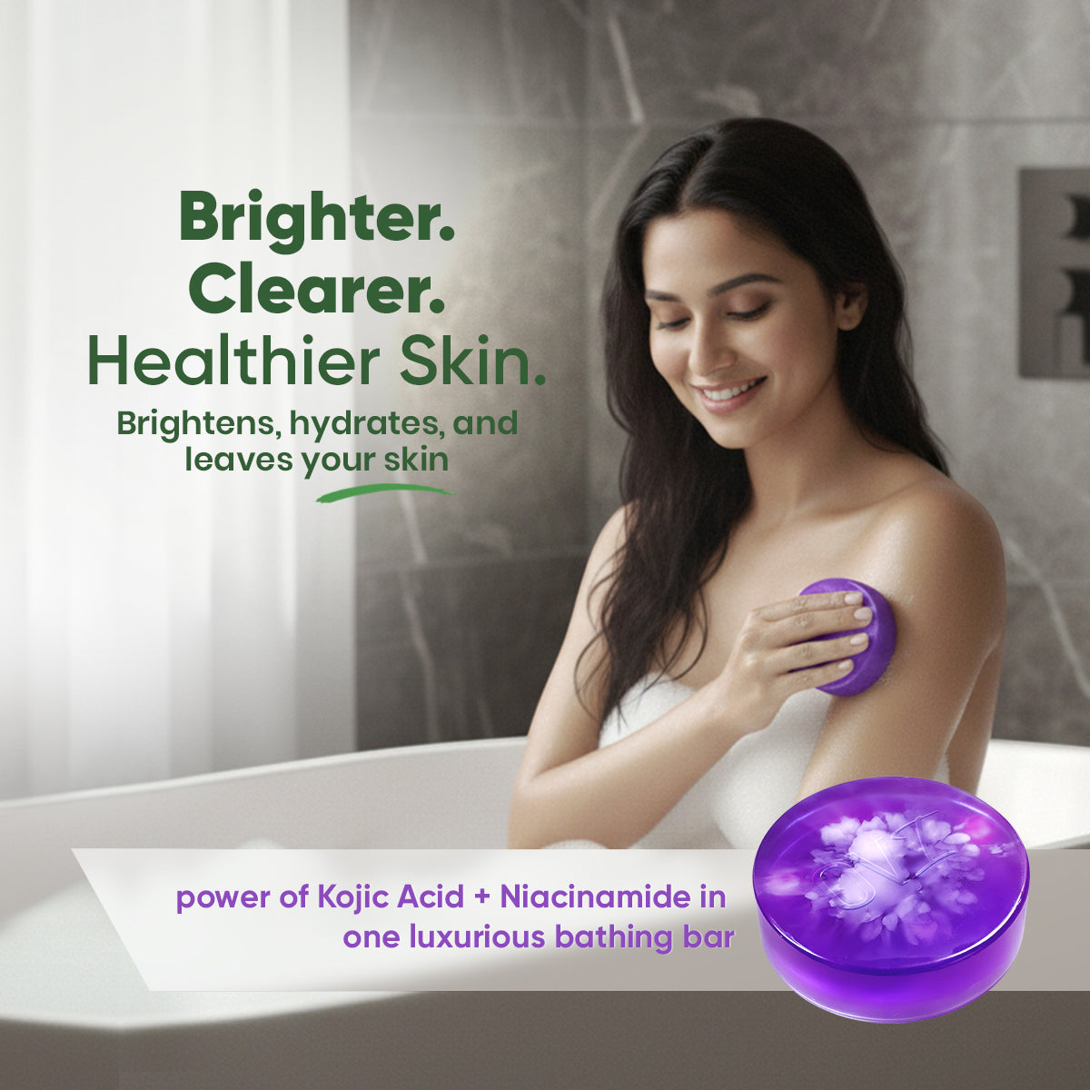 OVI Kojic Acid with Niacinamide Bathing Bar Soap - 100g(Pack of 3)