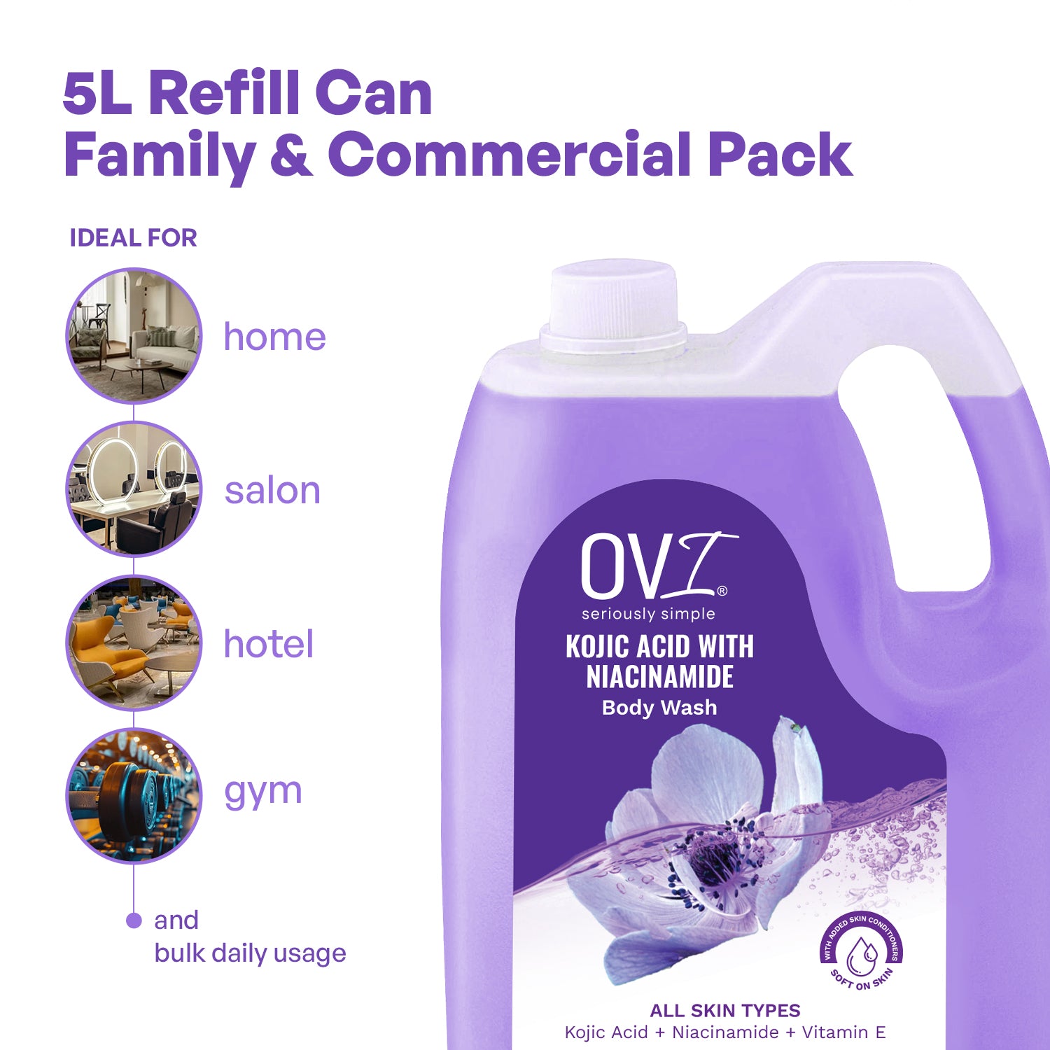 Kojic Acid & Niacinamide Body Wash - 5l Refill Can