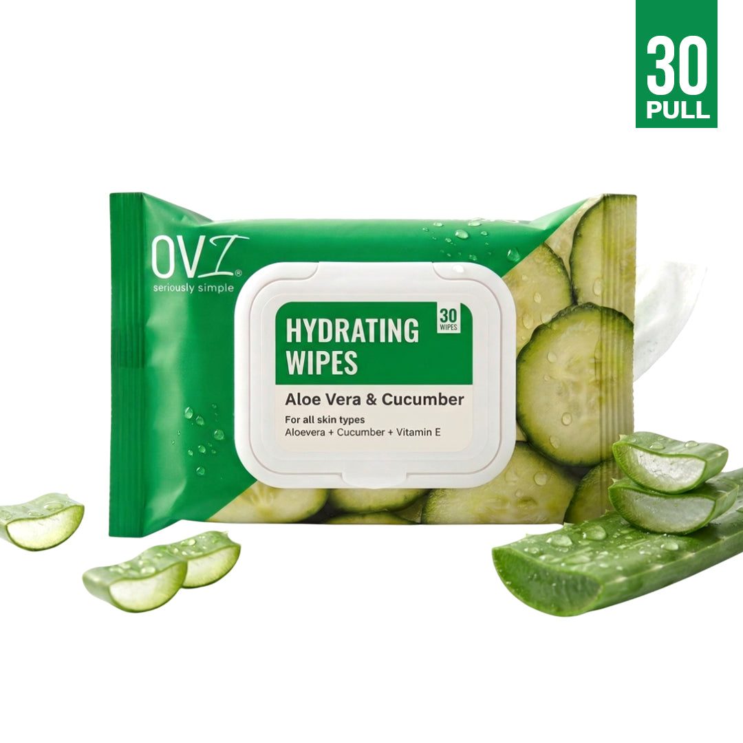 Hydrating Wet Wipes with Aloe Vera & Cucumber - 30 Pulls