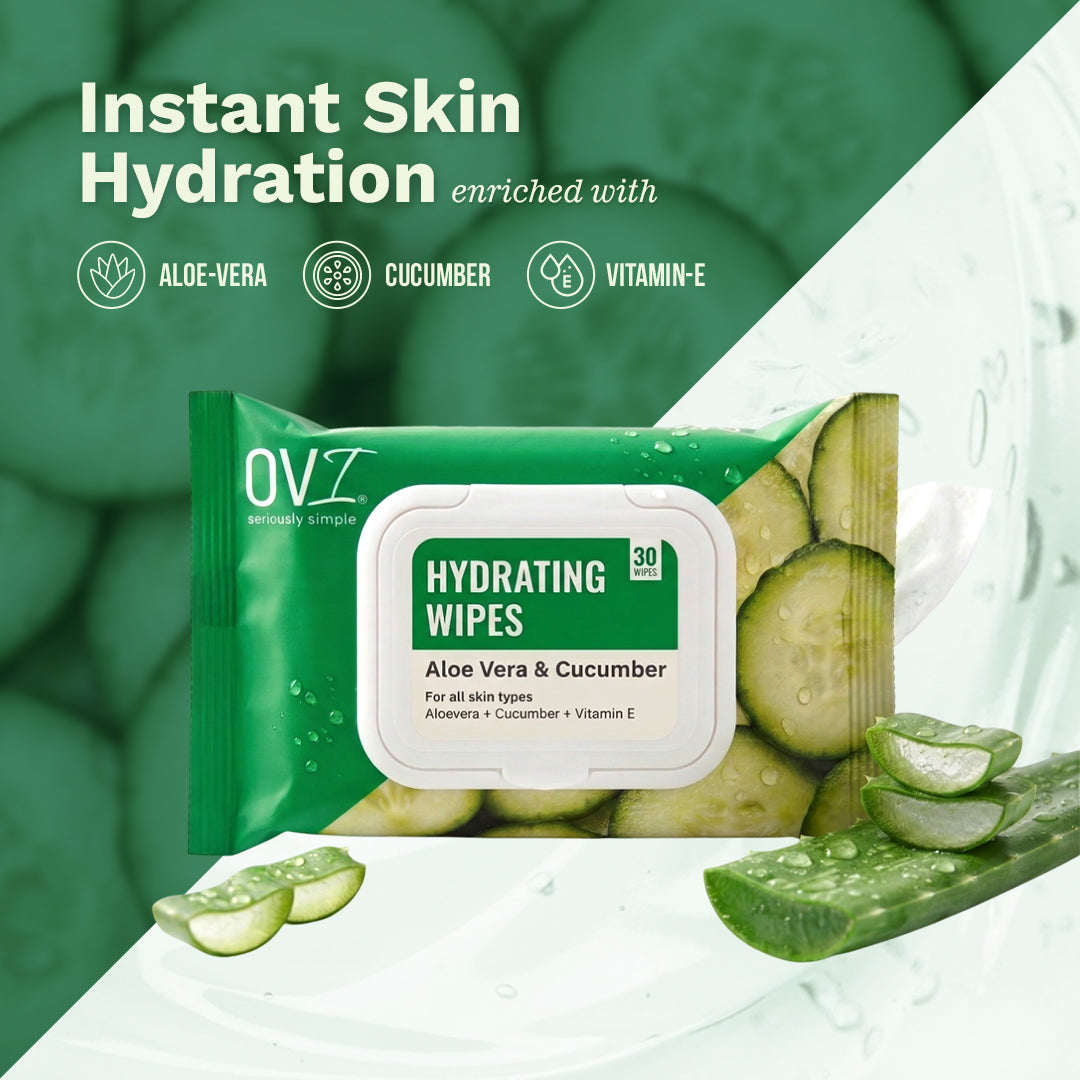 Hydrating Wet Wipes with Aloe Vera & Cucumber - 30 Pulls