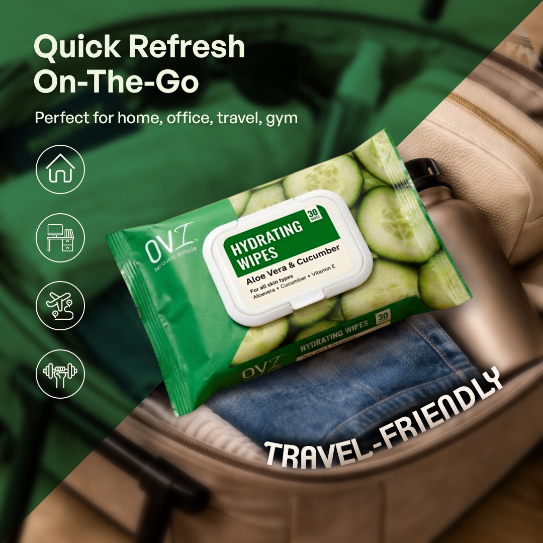 Hydrating Wet Wipes with Aloe Vera & Cucumber - 30 Pulls