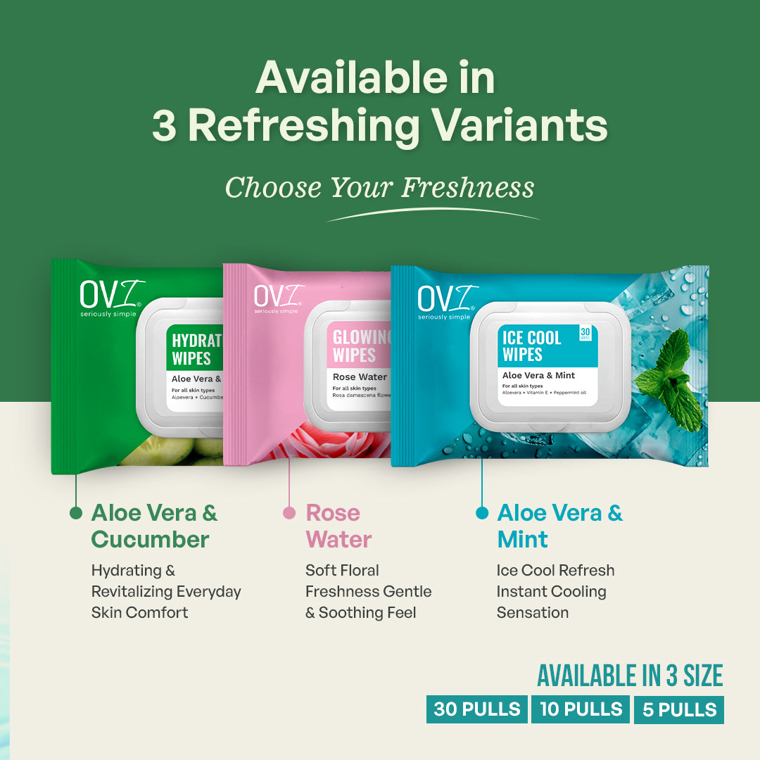 Hydrating Wet Wipes with Aloe Vera & Cucumber - 30 Pulls