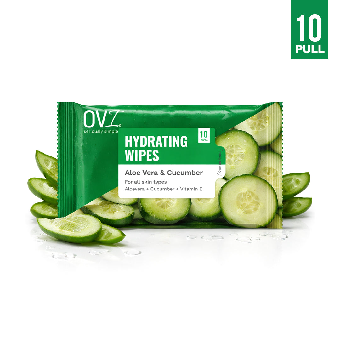 Hydrating Wet Wipes with Aloe Vera & Cucumber - 10 Pulls (Pack of 3)