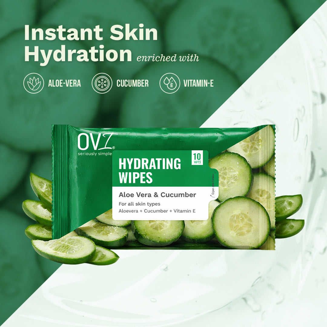 Hydrating Wet Wipes with Aloe Vera & Cucumber - 10 Pulls (Pack of 3)