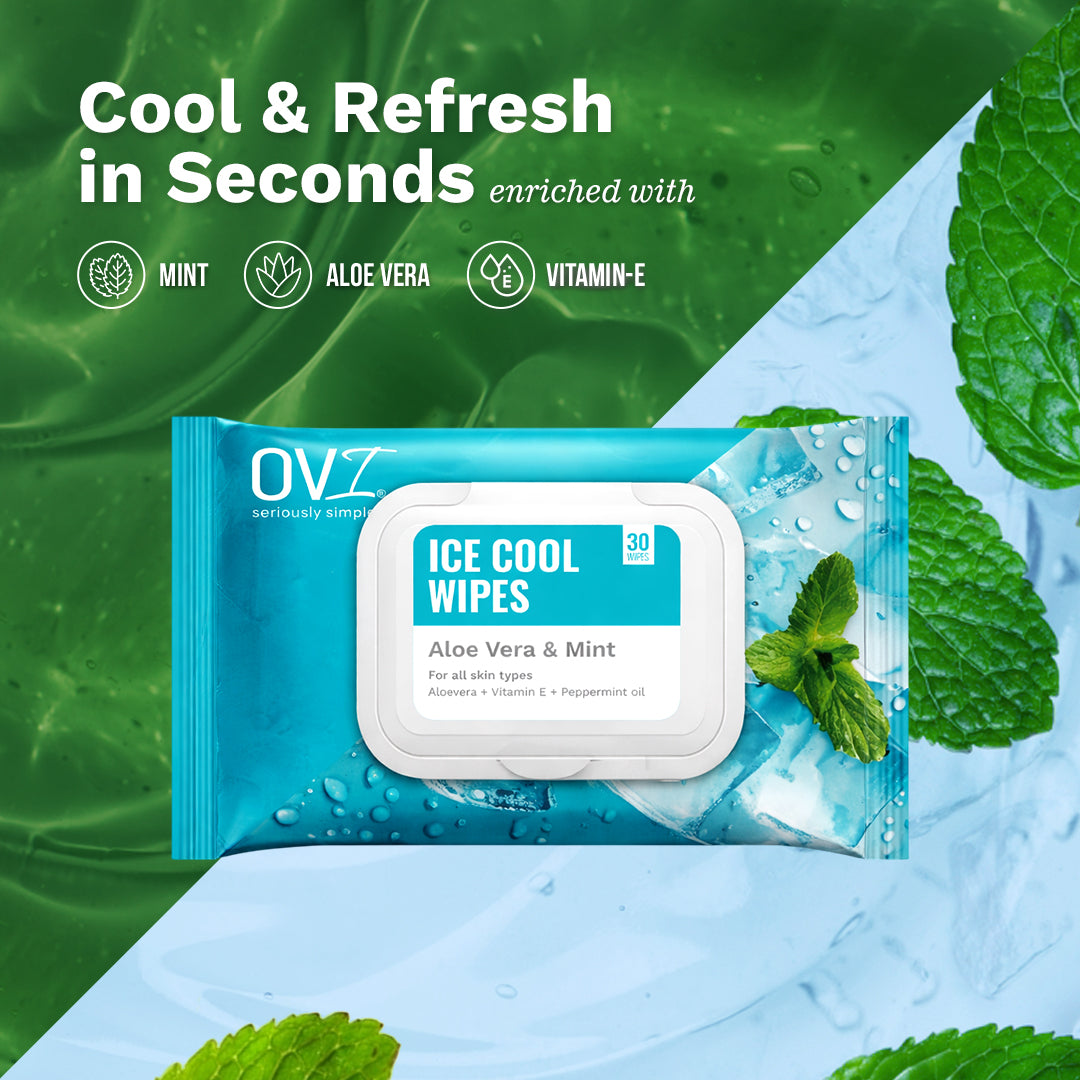 Ice Cool Wet Wipes Aloe Vera & Mint - 30 Pulls
