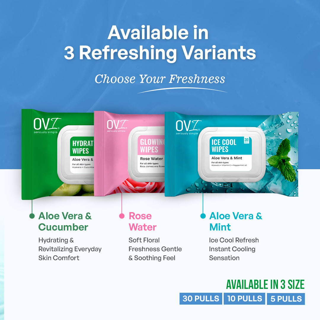 Ice Cool Wet Wipes Aloe Vera & Mint - 30 Pulls