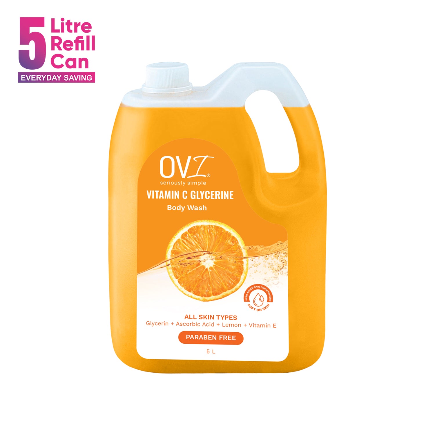 Vitamin C Body Wash with Glycerine & Vitamin E - 5L Refill Can