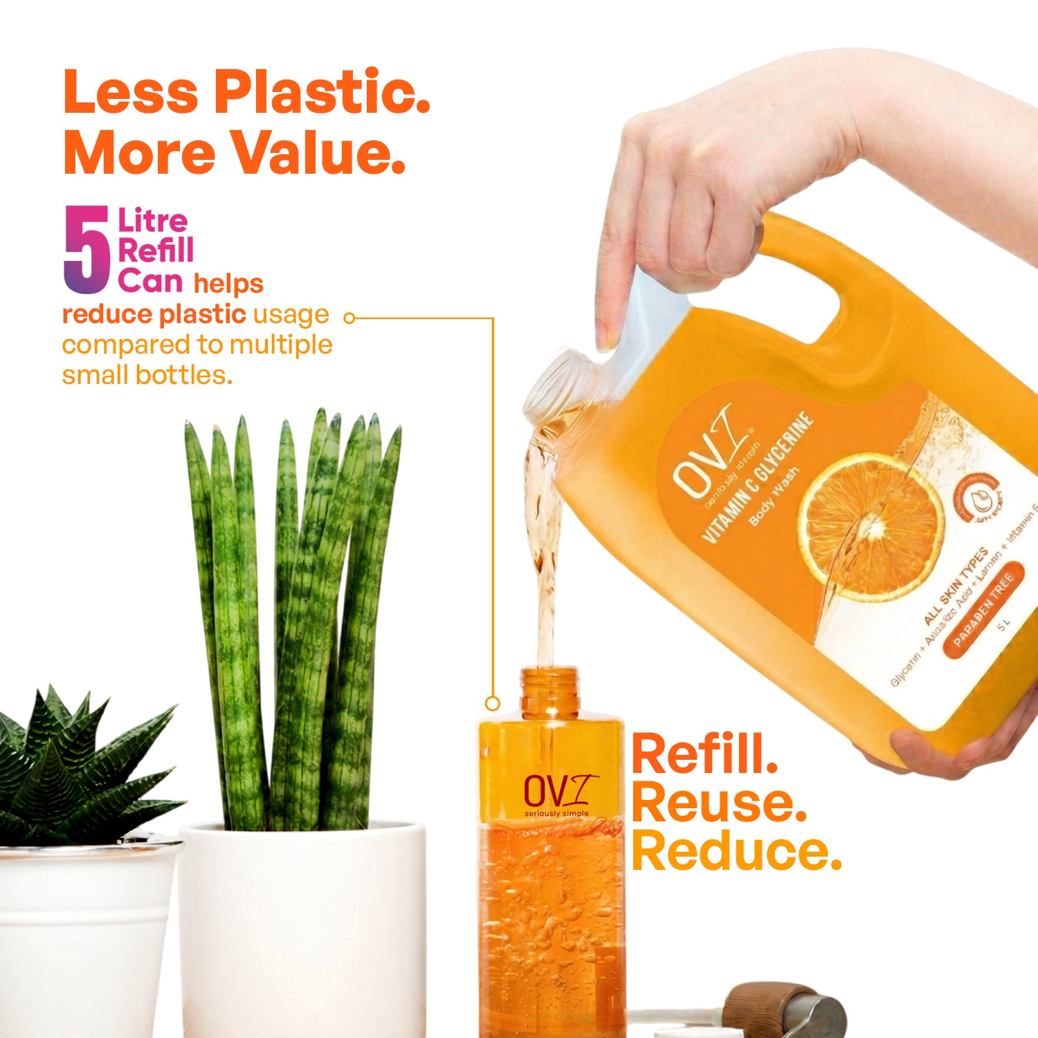Vitamin C Body Wash with Glycerine & Vitamin E - 5L Refill Can