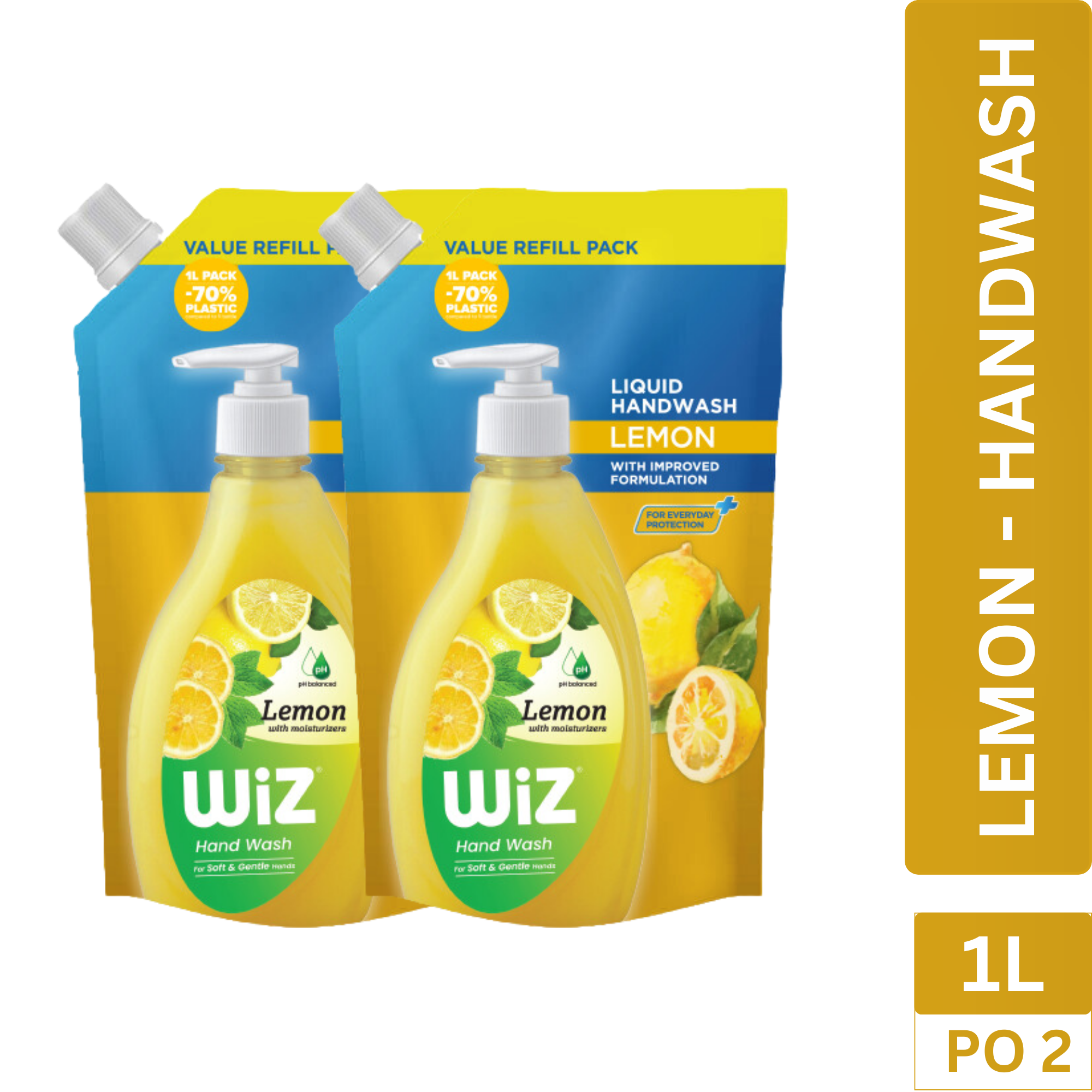 Hand Wash Lemon 1L Refill Pouch (Pack of 2)